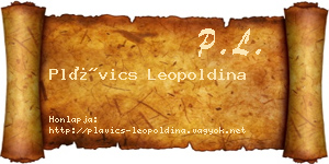 Plávics Leopoldina névjegykártya
